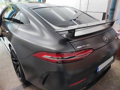 Затъмняване на стъкла Бургас автомобил mercedes gt63S с автомобилно фолио 5