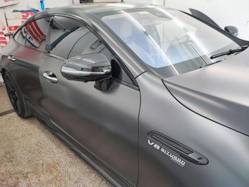 Затъмняване на стъкла Бургас автомобил mercedes gt63S с автомобилно фолио 5