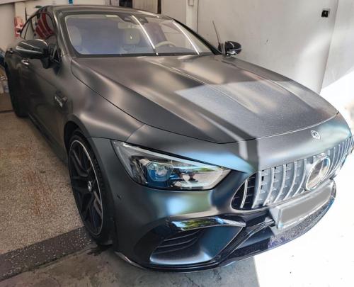 Затъмняване на стъкла Бургас автомобил mercedes gt63S с автомобилно фолио 5